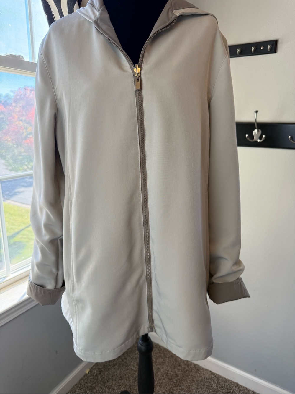 FS Limited Women’s Medium Reversible Hooded Jacket Taupe Beige Full Zip